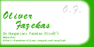 oliver fazekas business card